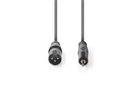 Nedis XLR de 3 Pins Macho a Minijack 3,5 MM Macho 3,0 M - GRIS Nedis XLR de 3 Pins Macho a Minijack 3,5 MM Macho 3,0 M - GRIS